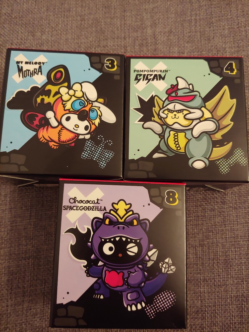 2026 McDonald's Hello Kitty X Godzilla Lot Of 3 Figures